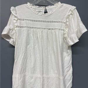 Maurices White Ruffle Sleeve Blouse